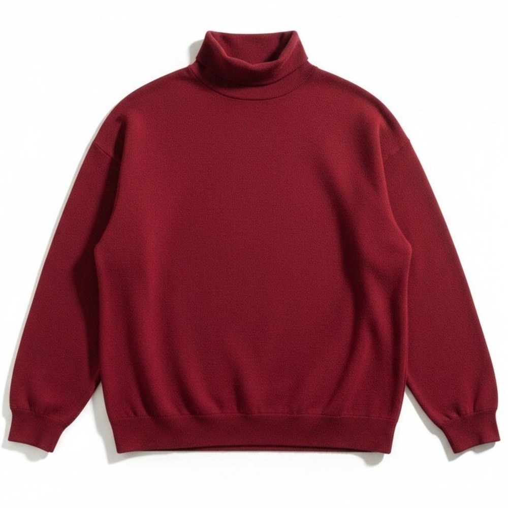 Gulf Traders Red Turtleneck Sweater, Cotton Long Sleeve Knit Pullover, Men's XXL